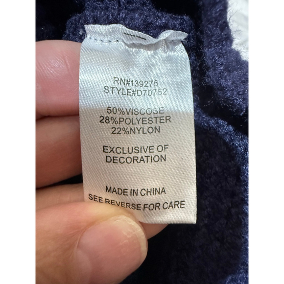 Women's Daniel Rainn Navy Maxy Short Sleeve Sweater M - Picture 5 of 8